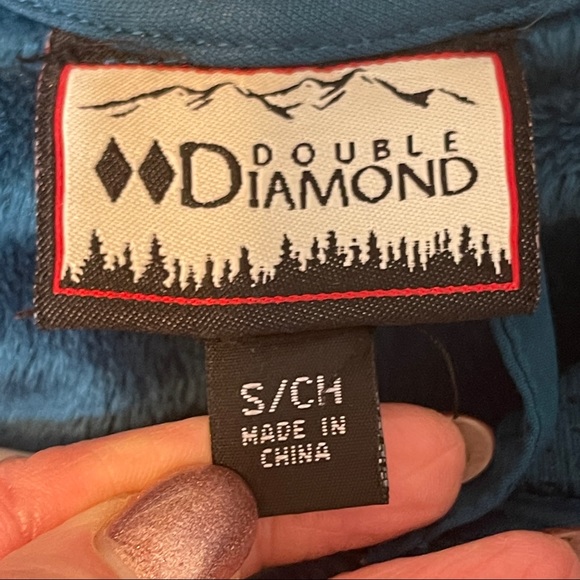 DOUBLE DIAMOND teal softshell fleece lined full zip jacket Small - Picture 6 of 9